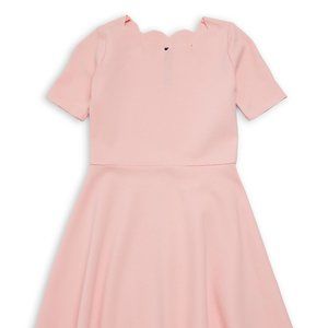 DESIGN LAB Girl's 7/8 Scalloped Fit-&-Flare Dress